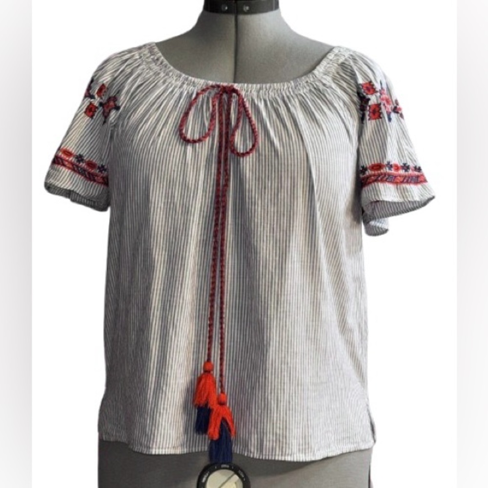 Ann Taylor Loft prairie-style off shoulder top Sz xs
